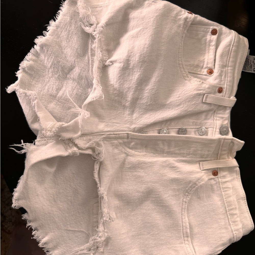 Levi's Off-White Denim Shorts